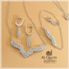 V-Shaped Silver Locket Set