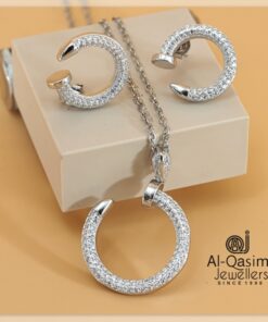 Branded Nail Silver Pendant-Set
