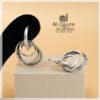 Tri Circle Silver Earrings