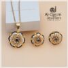 Enamel Flower Silver Jewelry-Set