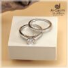 Solitaire Pair Silver Ring-Set