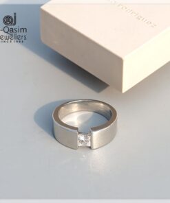 Straight Channel Setting Silver Ring
