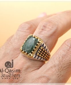 Real Emerald Persian Silver Ring