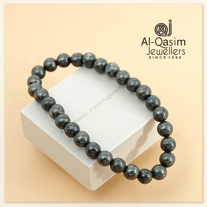 Real Pyrite Bead Bracelet