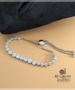 Adjustable Invisible Setting Silver-Bracelet