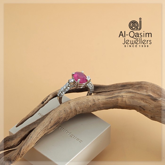 Ruby Silver Ladies Ring