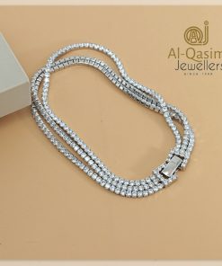 Layered Zirconia Silver Bracelet