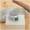 Emerald Sterling Silver Band