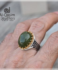 Aventurine Silver Stripped Ring