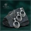 Oval Hollow Silver Pendant Set