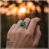 Malachite Ladies Silver Ring