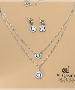Drop with Chain Silver Pendant Set