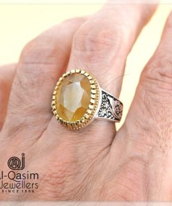 Pukhraj-Topaz Silver Ring