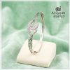 Double C Zirconia Silver Bangle