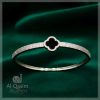 Clover Zirconia Silver Bangle