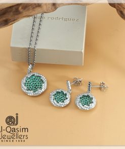 Round Silver Pendant Set