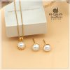Gold Plated Pearl Pendant Set