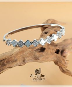 Clover Leaf Silver Bangle