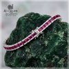 Red Stone Tennis Silver Bracelet