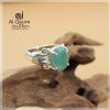 Ladies Emerald Silver Ring