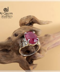 Ladies Turkish Ruby Silver Ring