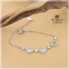 Tri Clover Silver Zircon Bracelet