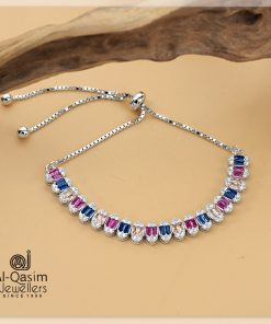 Multicolor Adjustable Silver Bracelet